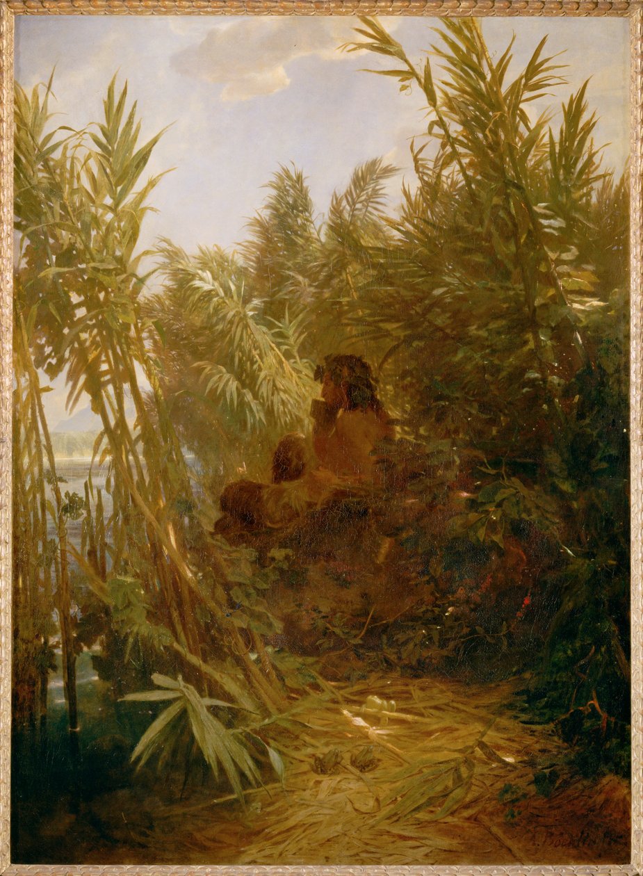 Pan im Schilf - Pan nel canneto ... (dipinto su tela) da Arnold Böcklin