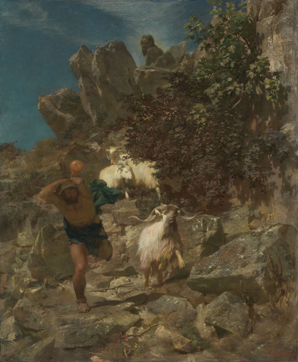 Pan spaventa un pastore da Arnold Böcklin