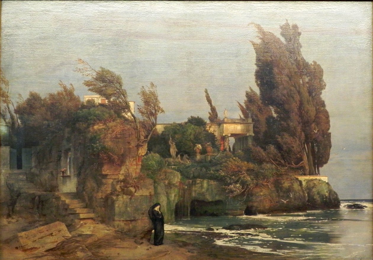 Tedesco: Villa am Meer II Villa sul mare, versione II da Arnold Böcklin