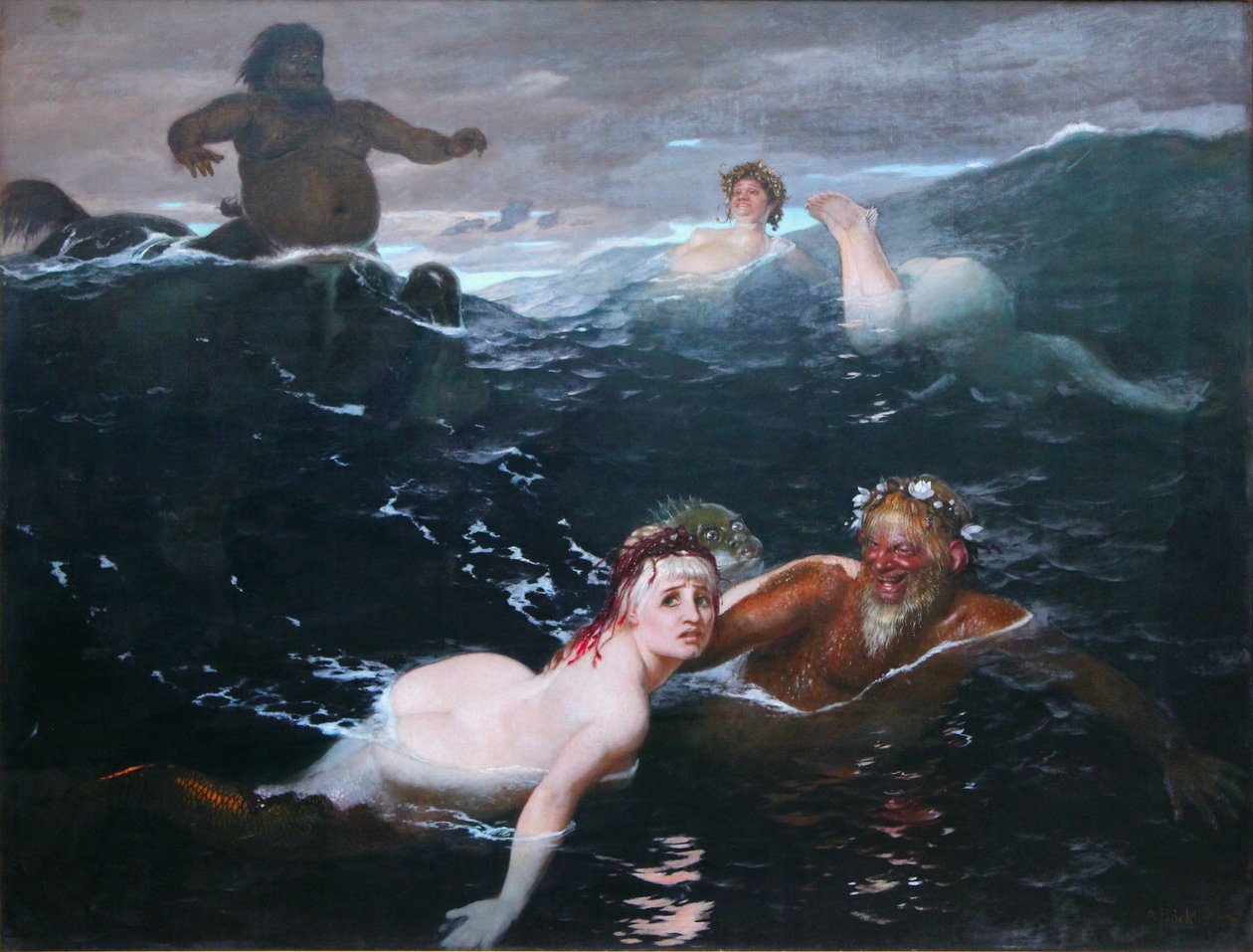 Giocare tra le onde da Arnold Böcklin