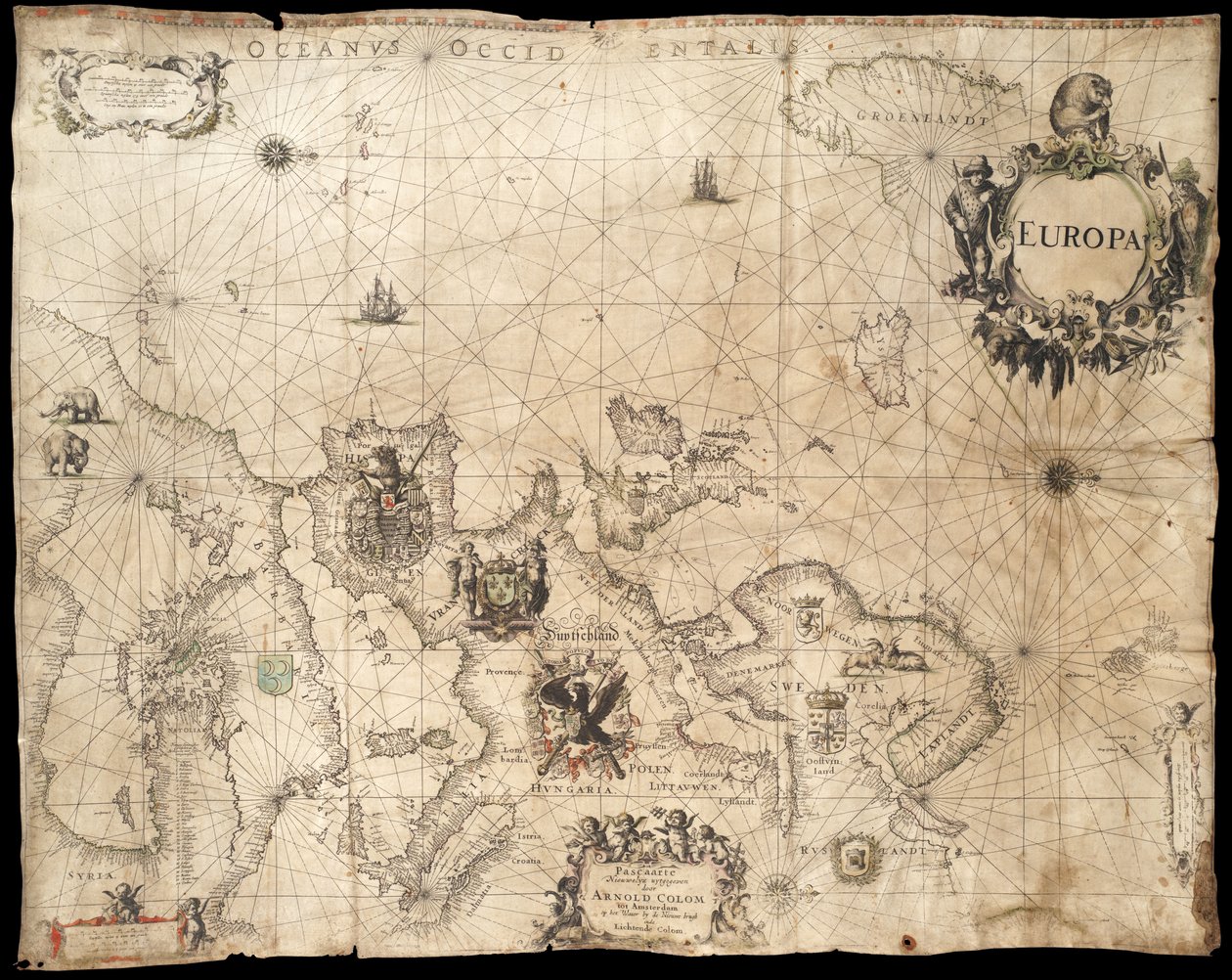 Europa; Pascaarte de Arnold Colom (1660) da Arnold Colom