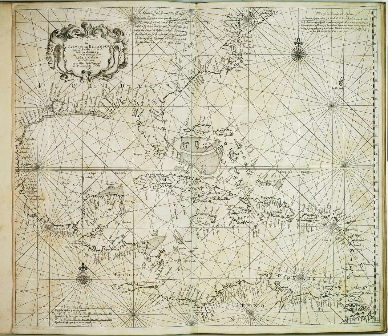 Le isole Carybsche di Barbados fino alla curva del Messico da Arnold & Colom Jacob Aertsz (1600 73) Colom