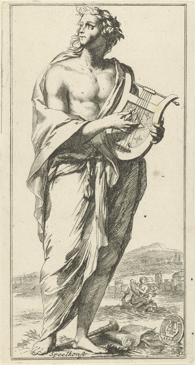 Personificazione della musica da Arnold Houbraken