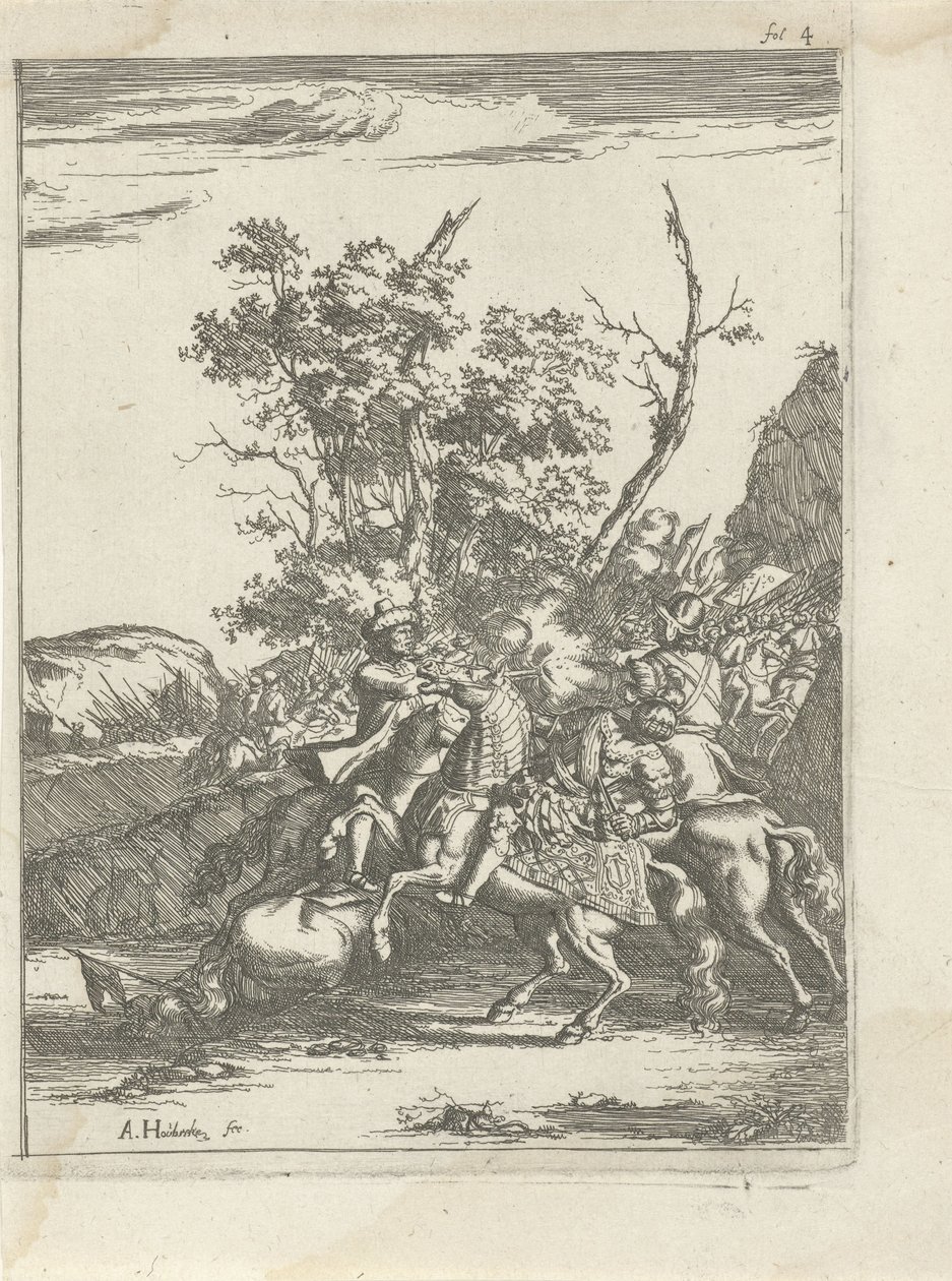 Combattimento di cavalieri da Arnold Houbraken