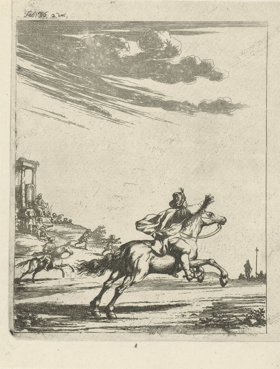 Cavalieri in un paesaggio da Arnold Houbraken