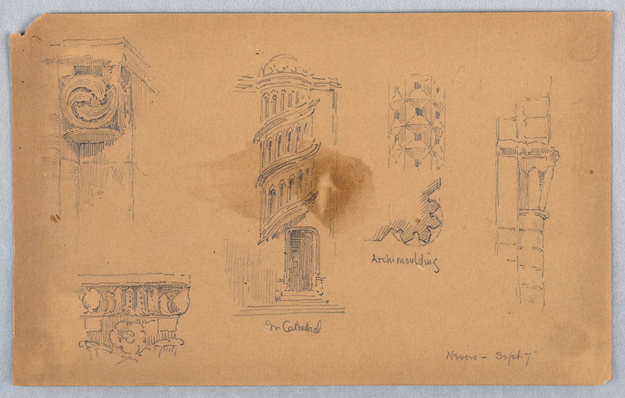 Dettagli Architettonici a Nevers da Arnold William Brunner