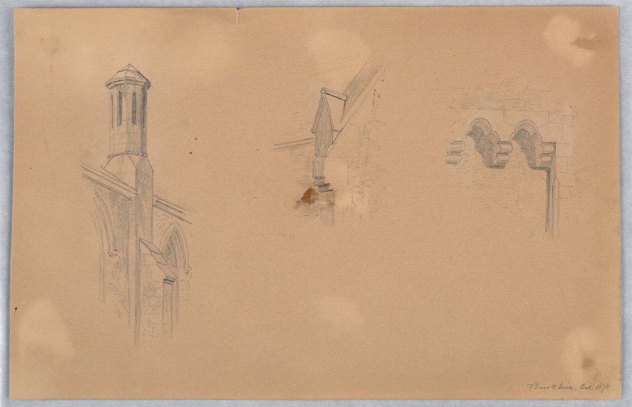 Dettagli architettonici dalla chiesa di Brookline da Arnold William Brunner