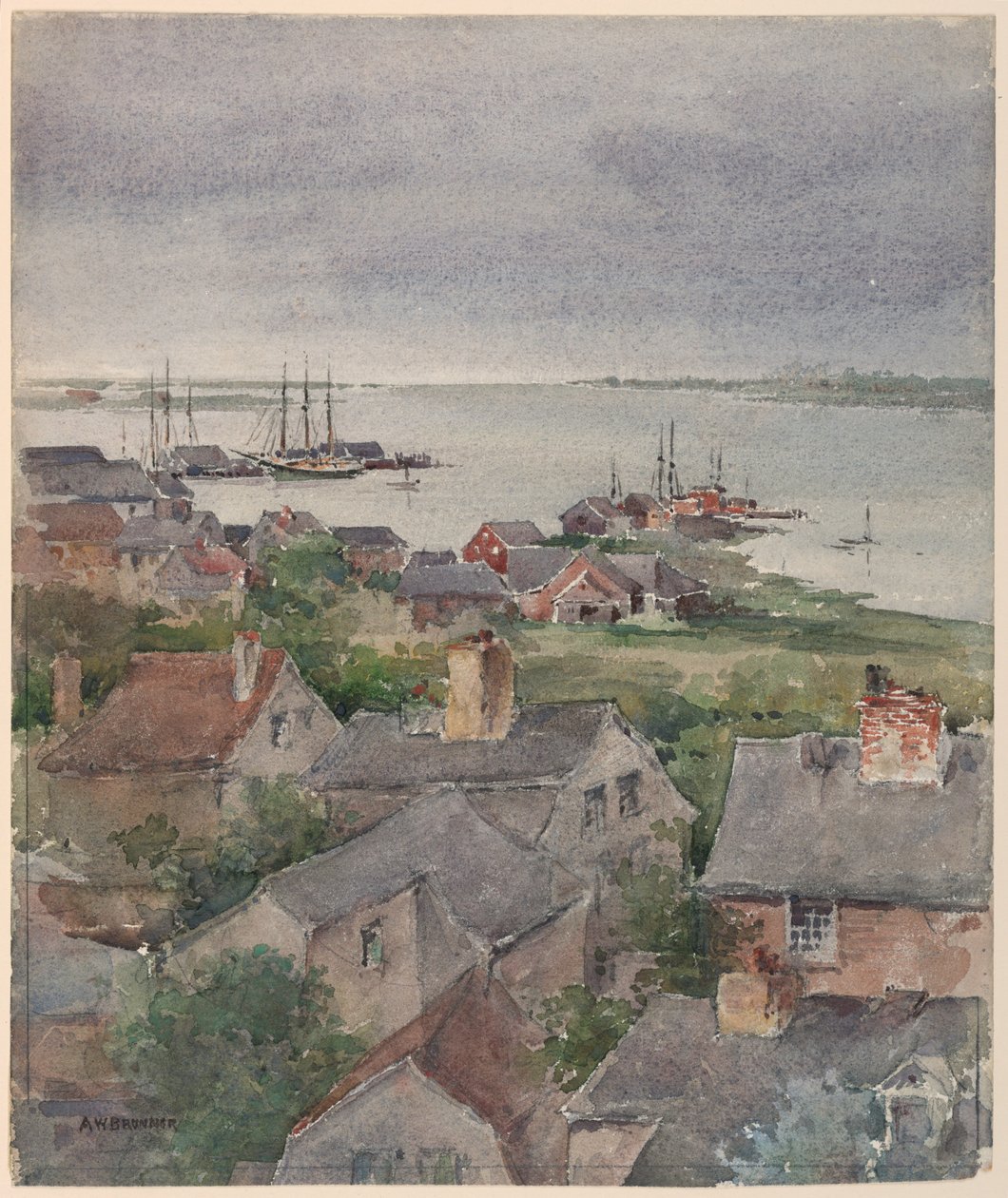 Case sulla riva a Nantucket da Arnold William Brunner