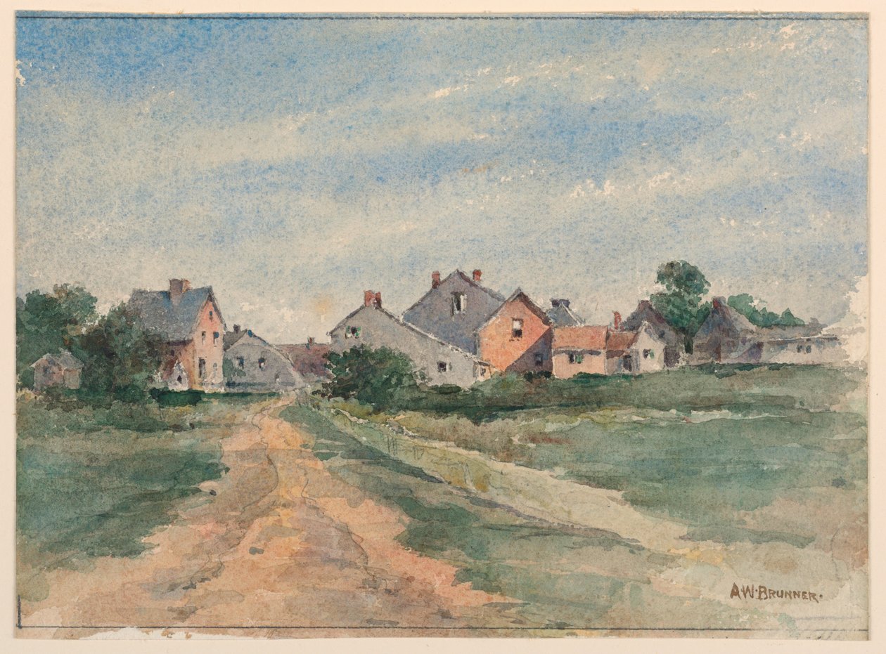 Paesaggio con case da Arnold William Brunner