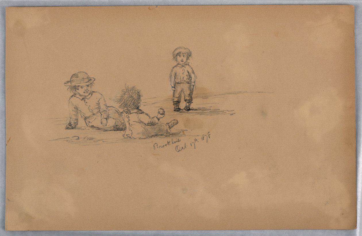 Schizzo di tre bambini da Arnold William Brunner