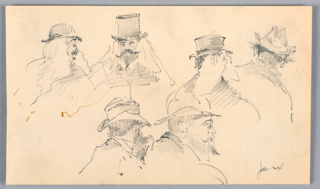 Schizzi di teste di uomini da Arnold William Brunner
