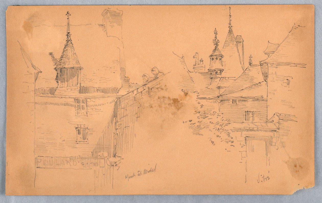 Due scene a Mont St. Michel e Vitré da Arnold William Brunner