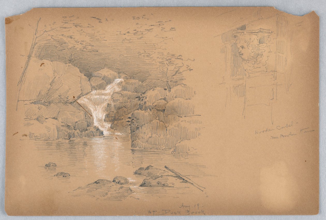 Due schizzi, mensola e cascata da Arnold William Brunner