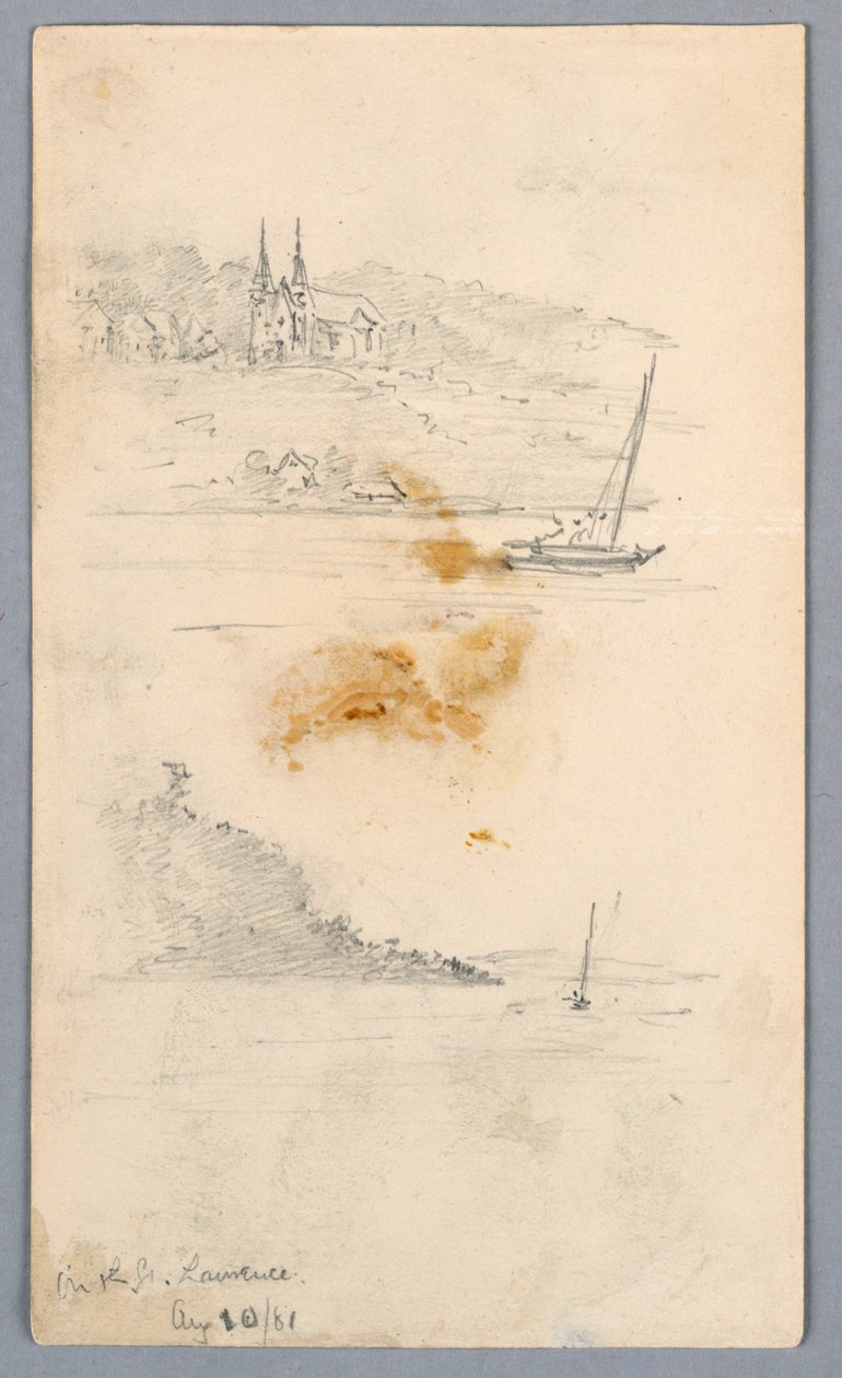 Due Schizzi di Barche a Vela a St. Lawrence da Arnold William Brunner
