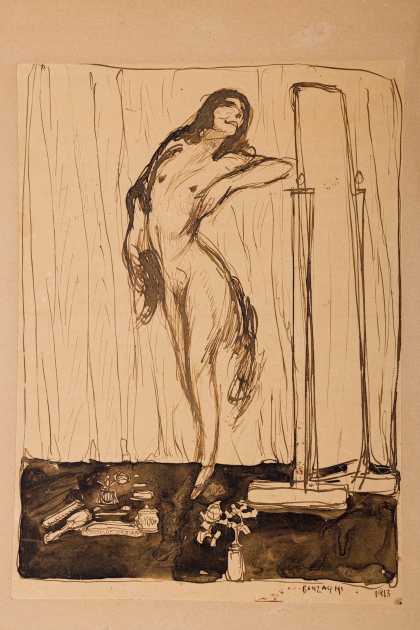 Nudo femminile, 1910 circa (disegno) da Aroldo Bonzagni