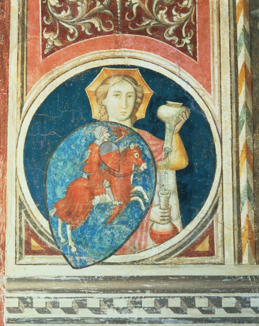Figura allegorica della Temperanza, una delle diverse raffigurazioni delle Virtù che incorniciano la Giustizia Militare dal Salone del Consiglio da Arrigo di Niccolo