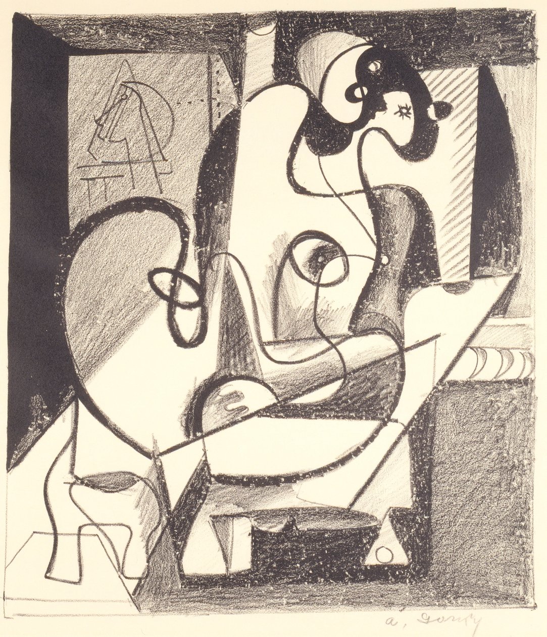 Pittore e modello (La Camera della Creazione) da Arshile Gorky