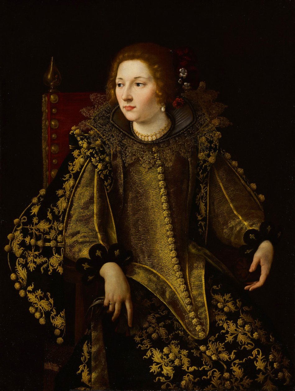 Italian: Ritratto di una donna seduta (signora Caterina Savelli) Portrait of a seated lady (senora Caterina Savelli) da Artemisia Gentileschi