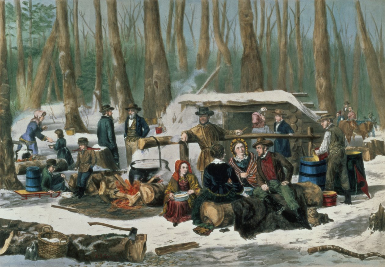 Scena di foresta americana, inciso da Nathaniel Currier (1813-1888) 1856 da Arthur Fitzwilliam Tait