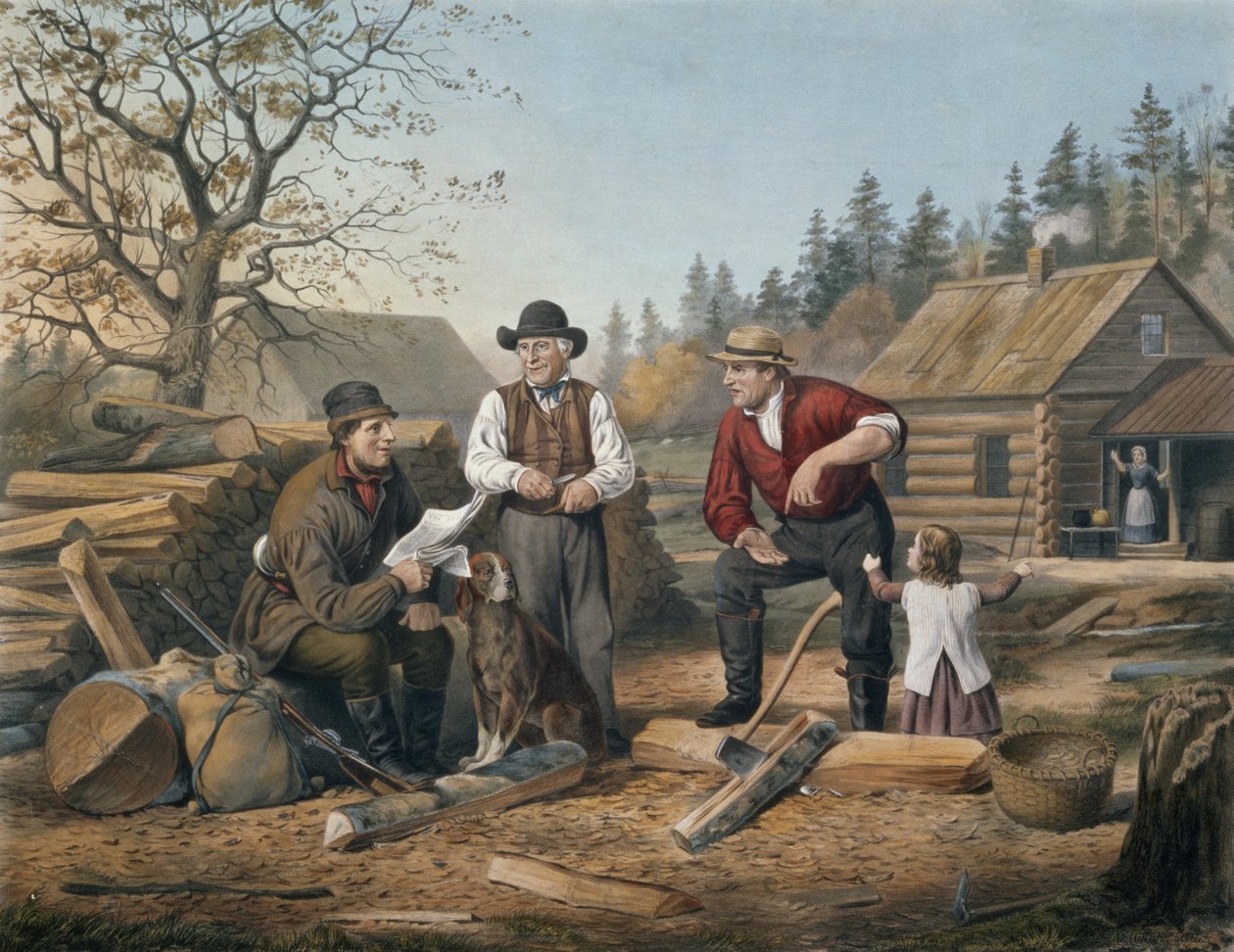 Discutendo il punto, inciso da Nathaniel Currier, 1855 da Arthur Fitzwilliam Tait