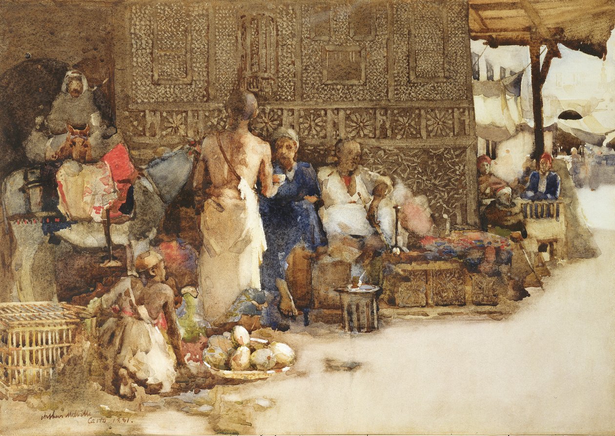Una bancarella di caffè al Cairo, 1881 da Arthur Melville