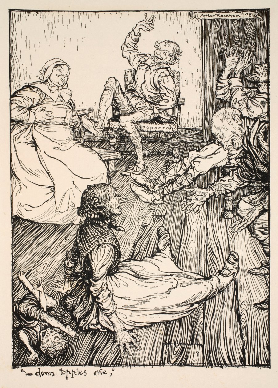 ..Giù cade lei, illustrazione da 
