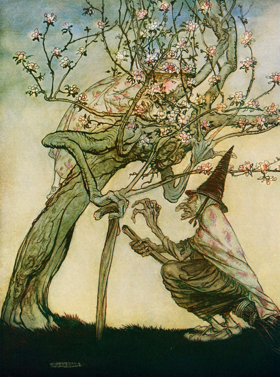 Illustrazione alla storia delle Due Sorelle, dal libro Fiabe inglesi raccontate da F.A. Steel, 1927 da Arthur Rackham