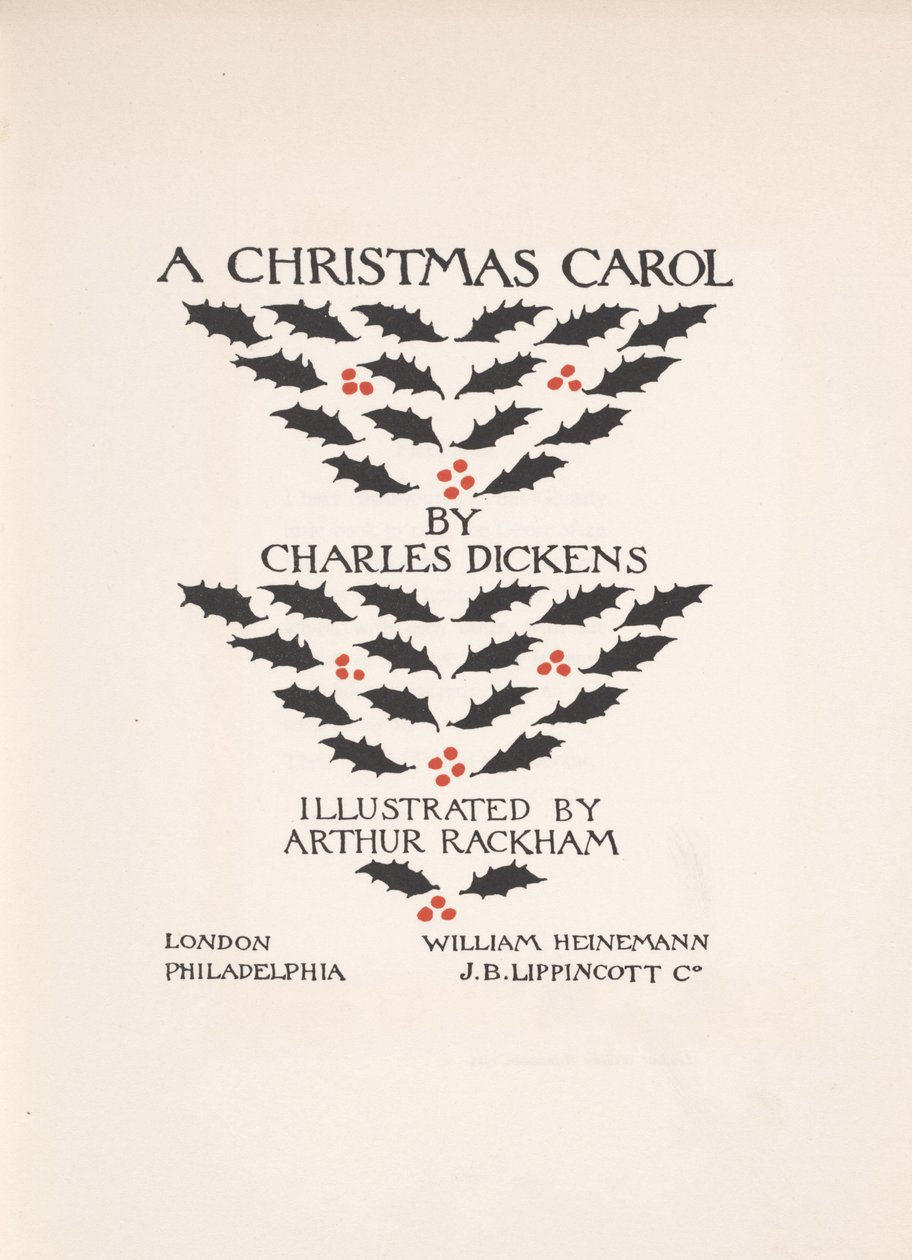 Pagina del titolo - Un canto di Natale, 1915 da Arthur Rackham