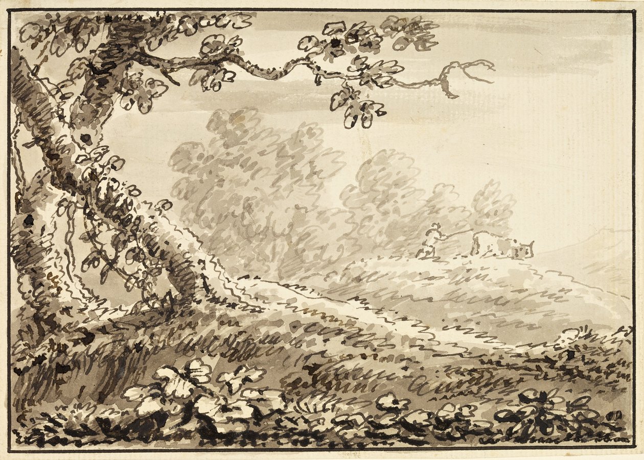 Paesaggio con uomo che guida una mucca da Arthur Devis