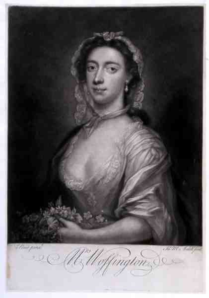 Mrs Woffington, inciso da James McArdell da Arthur (after) Pond