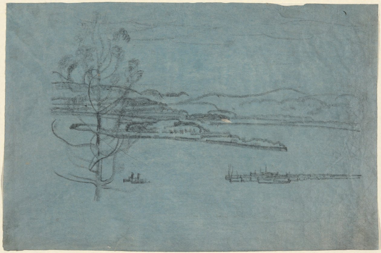 Paesaggio con Molo e Due Barche da Arthur B. Davies
