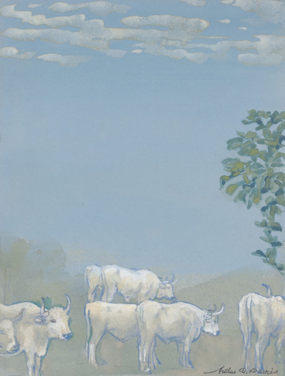 Paesaggio con mucche da Arthur Bowen Davies