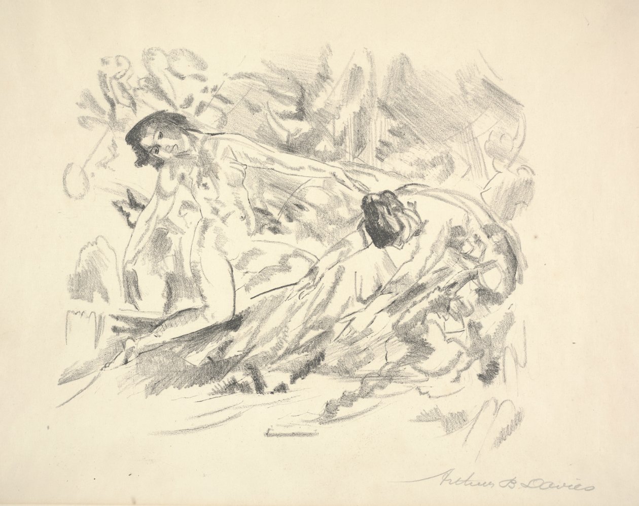 Due figure femminili in un paesaggio da Arthur Bowen Davies