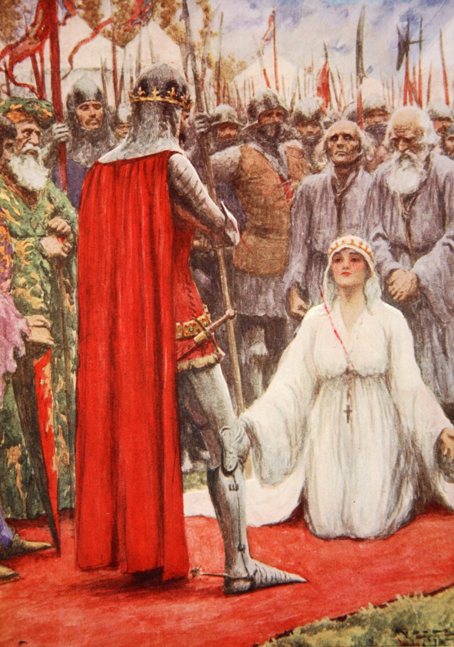 Re Edoardo guardò negli occhi supplicanti della regina Filippa da Arthur C. (after) Michael