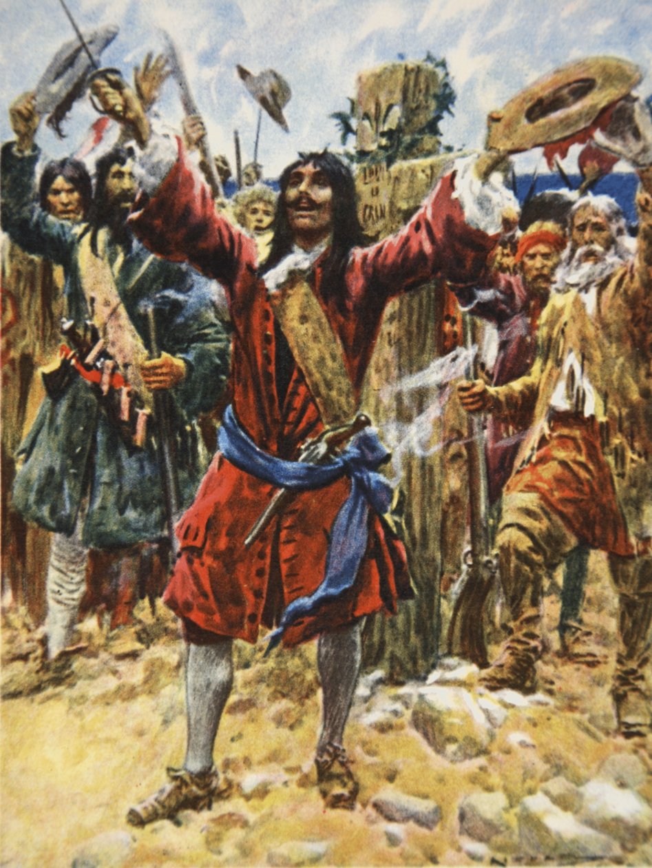 La Salle prende possesso della Louisiana, illustrazione da 