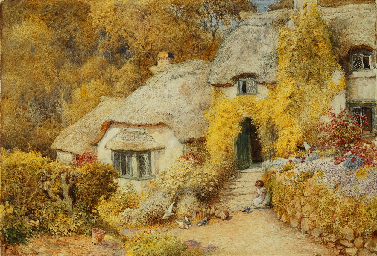 Cottage a Selworthy, Somerset da Arthur Claude Strachan
