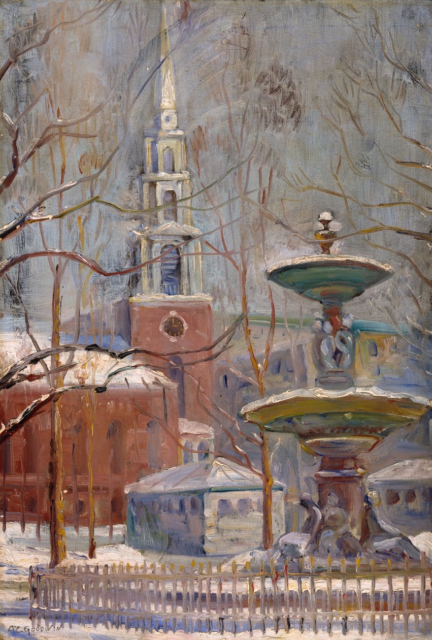 Park Street ai Boston Commons, c.1910-20 da Arthur Clifton Goodwin