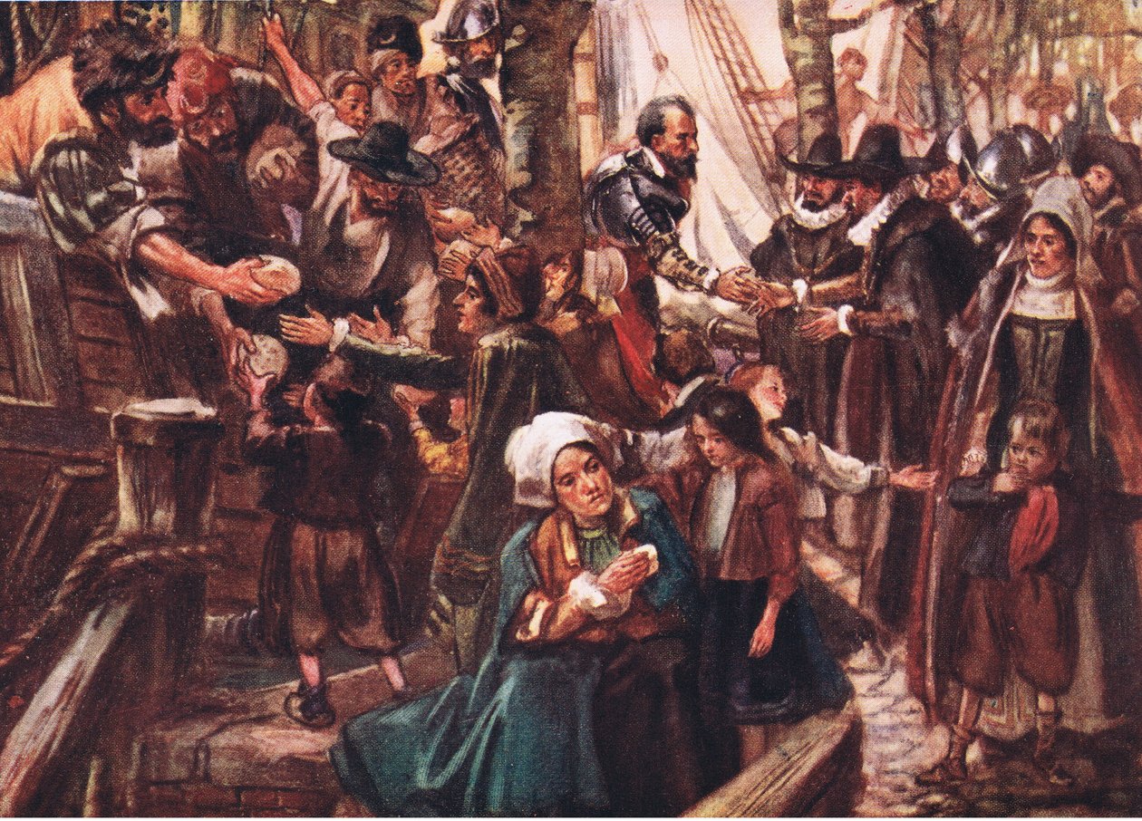Le banchine erano piene di gente affamata, illustrazione da Romance of History: The Netherlands da Arthur David McCormick