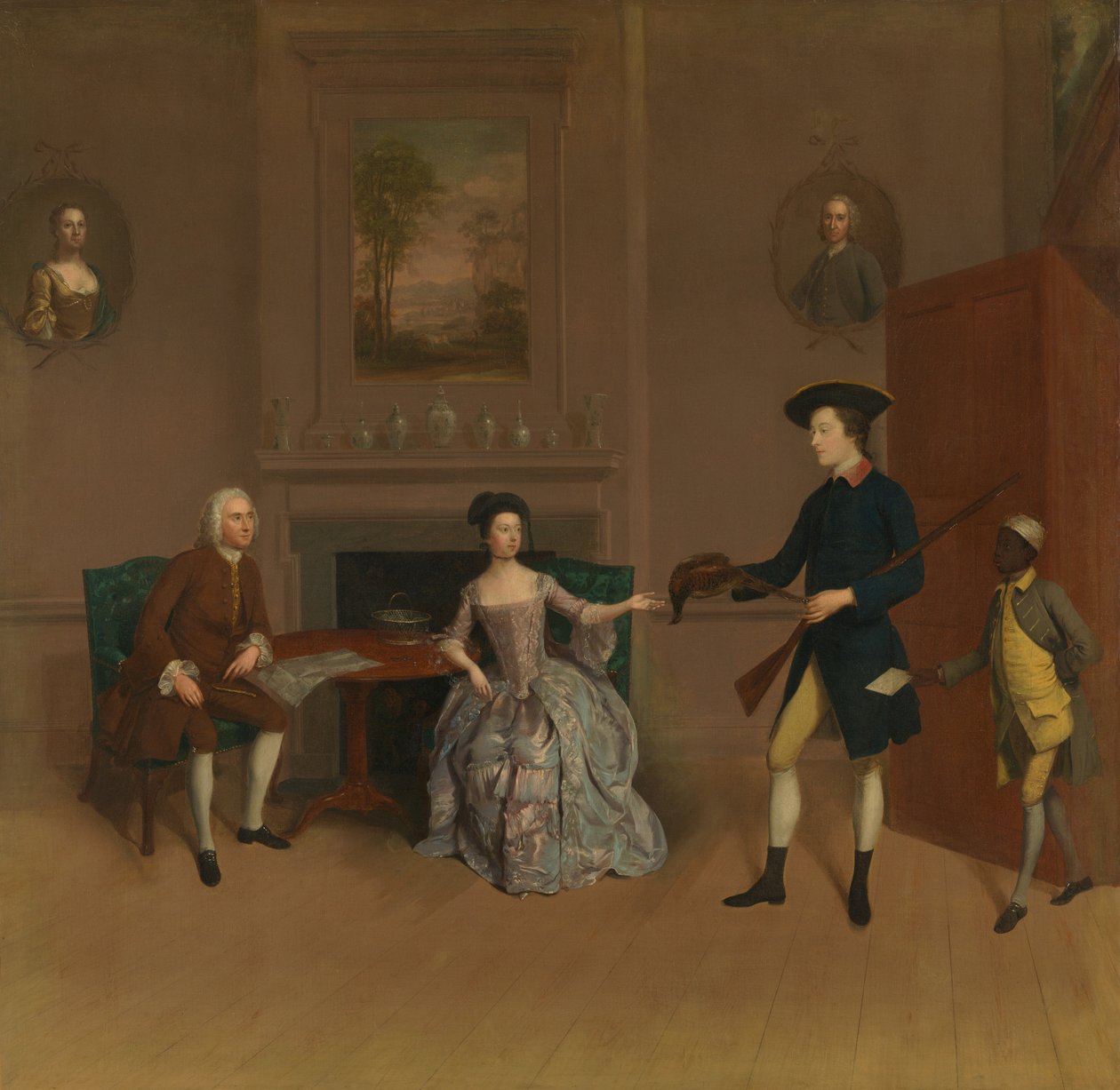 John Orde, sua moglie Anne, il loro figlio maggiore William e un servitore da Arthur Devis