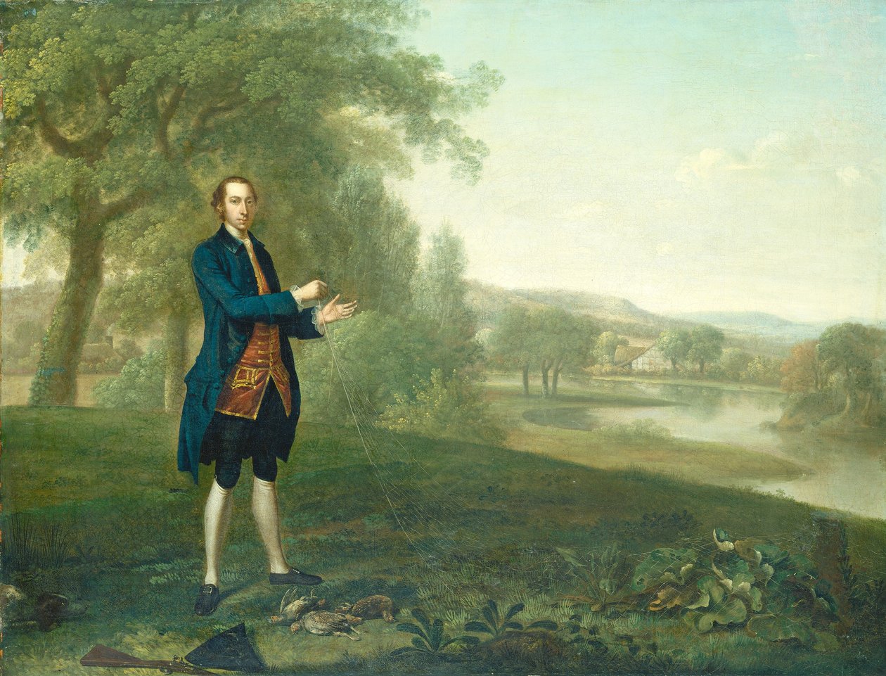 Ritratto di un Gentiluomo che Cattura Pernici da Arthur Devis