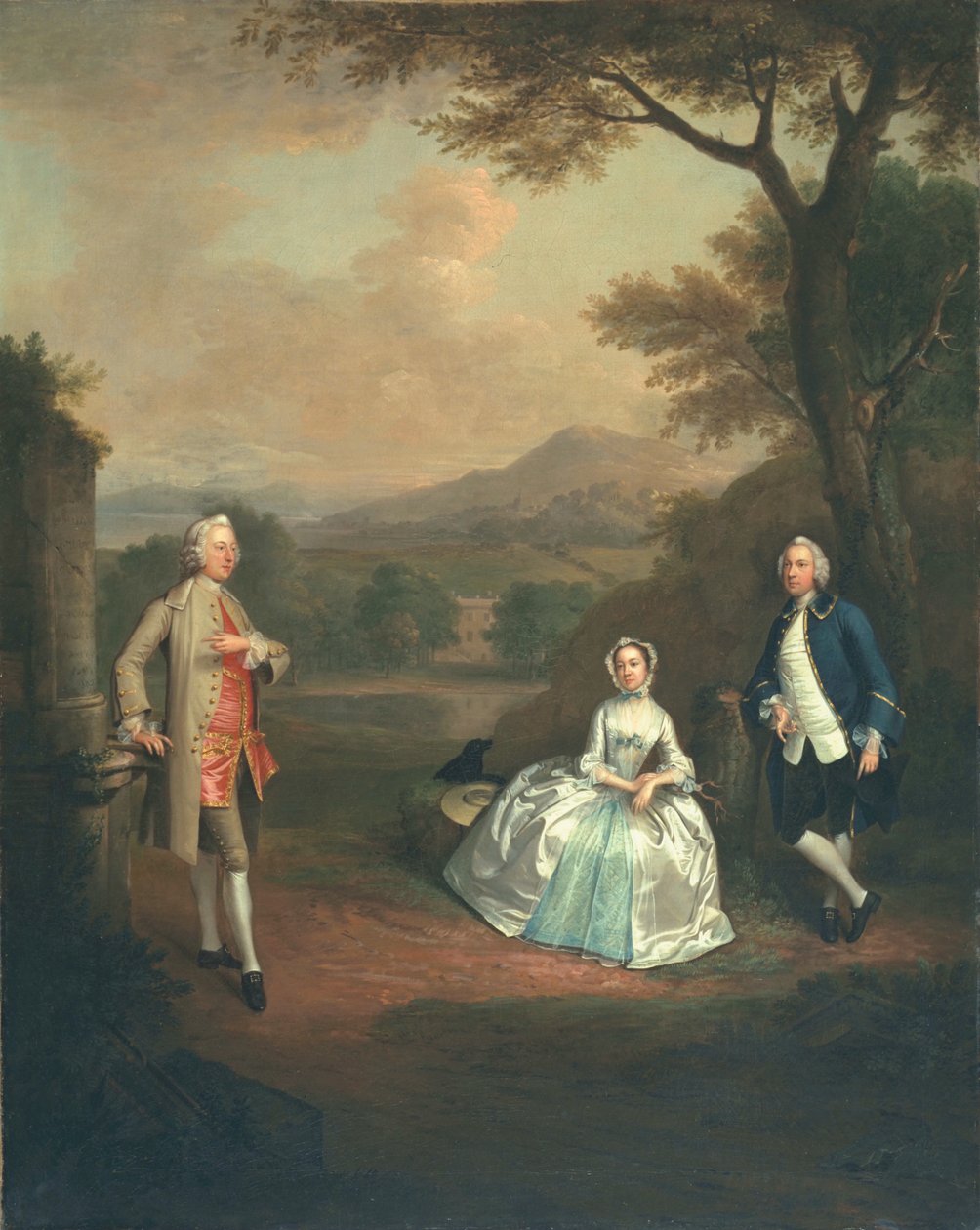 Sir George Lyttelton, Bart., con il tenente colonnello Richard Lyttelton e Rachel, duchessa di Bridgewater, 1748 da Arthur Devis