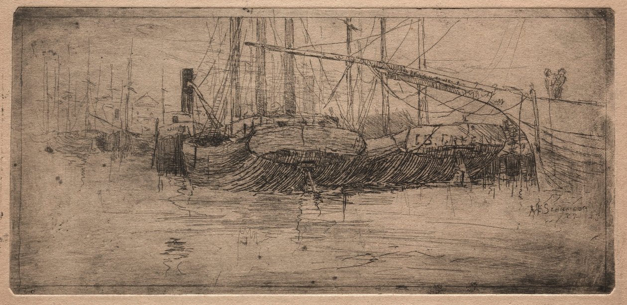 Scivolo lungo il fiume Cuyahoga, 1887 da Arthur E. Schneider.