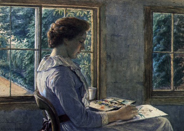 Donna che dipinge da Arthur George Walker