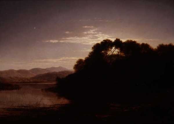 Sorgere della luna sulla riva di un lago da Arthur Gilbert
