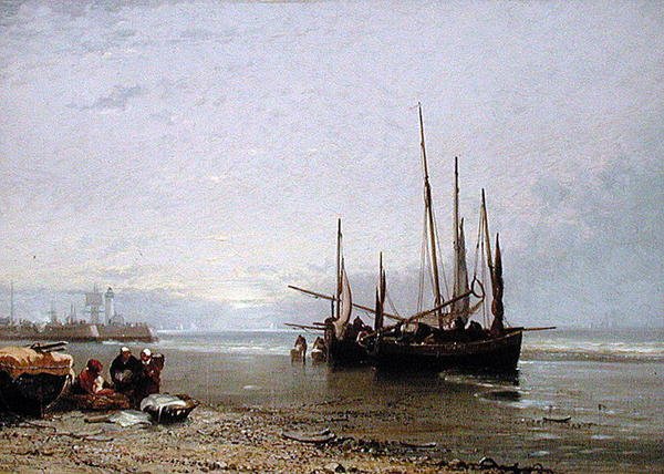 Luggers sulla spiaggia di Treport da Arthur Joseph Meadows