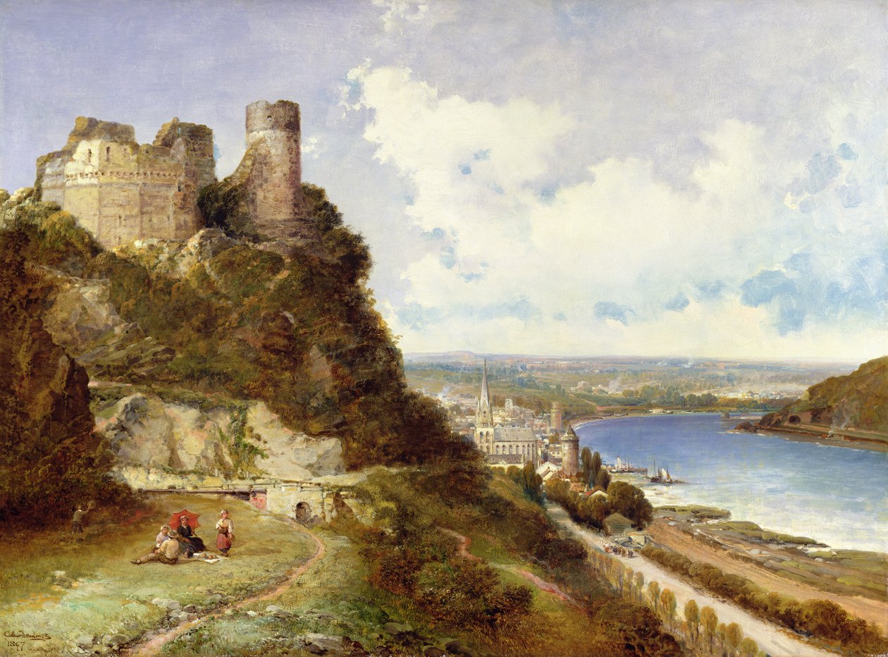 Castello di Oberwesel e Schönburg, Reno, Germania da Arthur Joseph Meadows