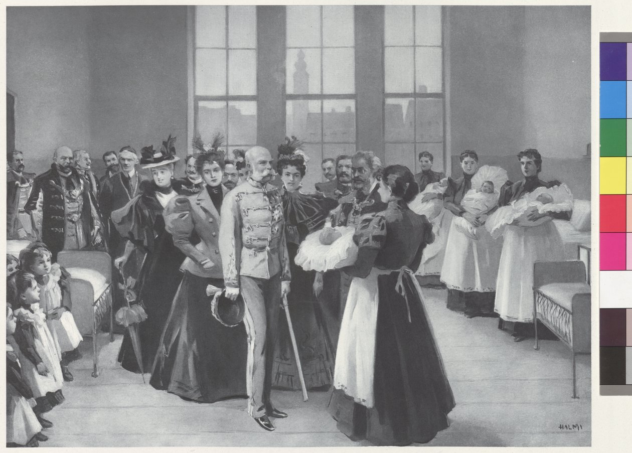 Imperatore Francesco Giuseppe con seguito da Arthur Lajos Halmi