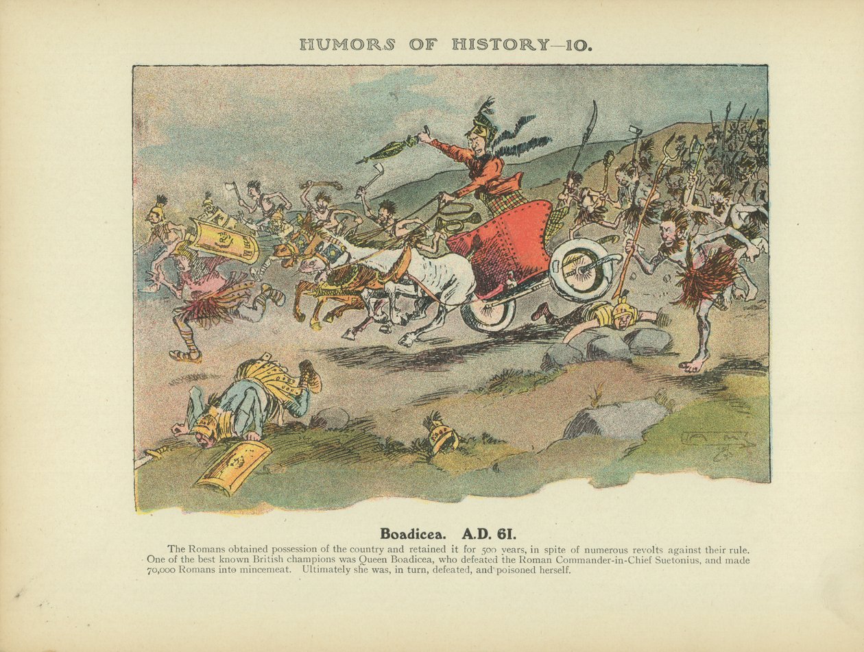 Boadicea. A.D. 61 (litografia a colori) da Arthur Moreland