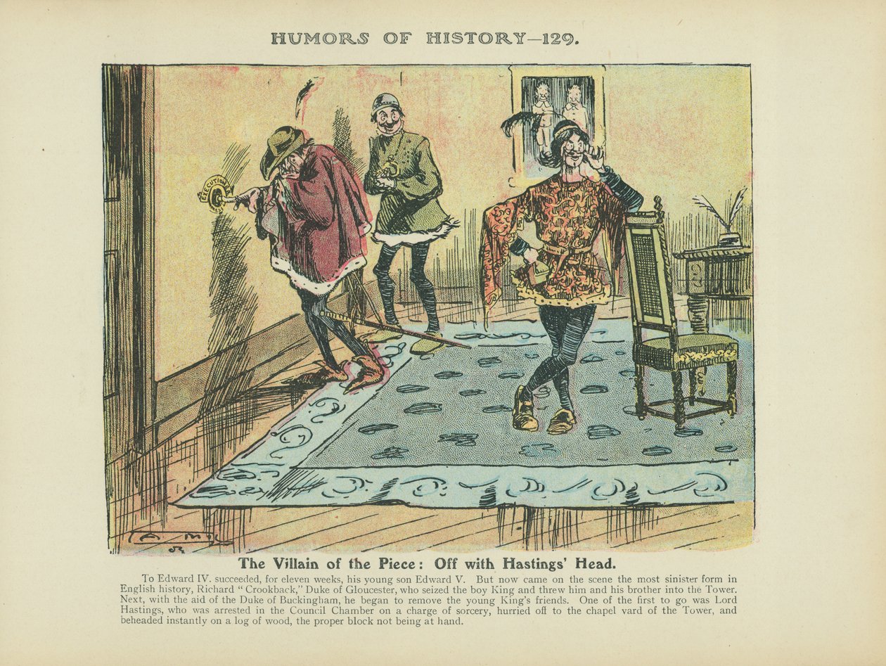 Il cattivo del pezzo: Via la testa di Hastings (litografia a colori) da Arthur Moreland