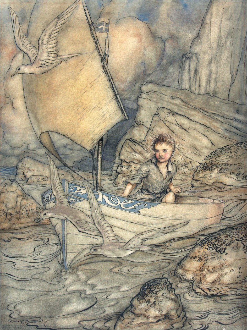 Il futuro di un bambino, illustrazione da The Springtide of Life: Poems of Childhood di Algernon Charles Swinburne, 1918 da Arthur Rackham